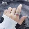 S925 Sterling Silver Garnet Money Bag Anel Thai Silver Personality Retro Distressed Estilo Coreano Dongdaemun Acessórios Venda Quente