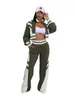 3066 Conjunto de Duas Peças Feminino Europeu e Americano Transfronteiriço Outono e Inverno Novo Top de Gola Alta com Zíper com Calça Combinando Terno para Mulheres