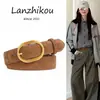 Cinturón de Mujer, Nuevo Cinturón de Cuero Gamuzado, Decoración de Cuero Genuino para Mujer, Para Combinar con Jeans, Accesorios de Diseño Único