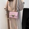 Bolso Cuadrado Pequeño Texte Cadena 2025 Nuevo Diseño Nicho Estilo Occidental Moda Cierre Hombro Cruzado Comercio Exterior Viajero Jane