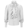 Ropa Nueva Estilo Primavera y Otoño 2026 Camisa Gótica Medieval para Hombre Capa Interior para Mujer Top de Color Sólido Manga Larga Ropa de Comercio Exterior