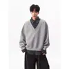 Sudadera de Retazos Falsa de Dos Piezas Estilo Diseñador Única, Holgada Estilo Coreano de Moda Casual de Gama Alta para Primavera y Otoño