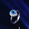 Anillo Transfronterizo de Comercio Exterior Corazón del Océano Anillo con Microincrustaciones en Forma de Corazón Anillo de Cristal Azul Goteante Boca Cerrada Titanic