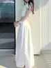 Cokadaily Sirena 2025 Nuevo Traje de Falda Larga con Costuras Plegadas y Top de Encaje con Tirantes