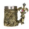 Taza de Resina con Estatua de Dragón 3D, Taza de Cerveza de Pterosaurio, Vaso de Agua de Dragón Monstruoso, Gran Capacidad, Alto Valor Estético, Regalo de Navidad