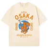 Camiseta Gráfica Divertida Polvo Bêbado Osaka Dotonbori Lavagem Vintage Japão Harajuku Manga Curta Unissex Algodão