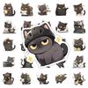 63 Pegatinas de Grafiti de Gatito Negro, Lindo Animal Gato Creativo DIY Carcasa de Teléfono Móvil Equipaje Paquete de Pegatinas Impermeables