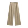 144-2025 Nuevo Estilo Europeo y Americano Chica Sexy Pantalones Rectos de Cintura Alta y Pierna Ancha Sexy Versátil Satén Pantalones Casuales