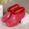 Zapatos de algodón impermeables para hombre y mujer invierno forro polar cálido impermeable antideslizante engrosado de lado bajo zapatos para lavado de coches de almacenamiento en frío botas de lluvia zapatos de trabajo