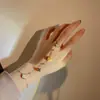 Pulsera con Cadena de Anillo Femenina Estilo Coreano Personalidad Diseño de Nicho Joyería de Celebridad de Internet Acero de Titanio Nuevo Estilo 2022 Joyería de Temperamento