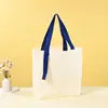Bolsa de Lienzo Lisa Personalizada con Cinta, Bolso de Hombro Casual de Lona para el Trabajo y los Viajes Diarios, Bolsa de Lienzo Promocional para Empresas