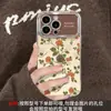 Cordón de Muñeca Rosa Adecuado para Funda de Teléfono Móvil Apple 15Pro Iphone17 Silicona Galvanizada 16 Retro Anticaída