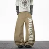 Jeans de Pierna Ancha con Estampado de Letras Retro Americano para Hombres y Mujeres Estilo Streetwear Holgado Pantalones Casuales Rectos Modernos En Stock Dropshipping