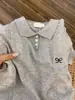 Suéter Superior de Punto con Cuello Polo Estilo Coreano Estilo Chanel para Mujer Verano Estilo Occidental Reductor de Edad Camiseta de Manga Corta