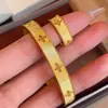 Pulsera de Trébol de Cuatro Hojas de Brocado de Plata S925 para Mujer, Mismo Estilo que Tiendas de Oro, Nuevo Estilo Chino, Acabado Cepillado, Anillo de Moda