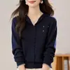 Cárdigan de Punto con Capucha Transfronterizo Moda Primavera y Otoño Manga Larga Nuevo 2025 Abrigo Suéter de Punto Top Holgado para Mujer