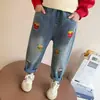 Calça Casual Infantil 2025 Nova Outono Desenho Animado Estilo Desenho Animado para Bebês, Calça Jogger Estilosa Estilo Coreano, Moderna e Descolada