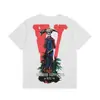 Camiseta de Verano Clásica de Manga Corta para Hombre Vlone Fog Mosaico Estampado Reflectante Marca de Moda V Grande Ajuste Holgado