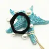 Anillo para el Cabello de Perlas Redondo de Celebridad de Internet, Anillo para Toalla, Cuerda para el Cabello con Perlas sin Costuras, Banda Elástica de Goma de Alta Elasticidad No Deformable