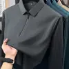 Camisa Polo para Hombre 2026 Primavera y Otoño Nueva Alta Gama Casual de Negocios para Hombre con Media Cremallera y Cuello Camisero Rayada de Manga Larga