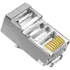 Cable Ethernet Cat6 Categoría 6 Transfronterizo Cabezal de Cristal Gigabit Triple-Eje 8P8C Chapado en Oro Cabezal Blindado Conector de Red de Banda Ancha