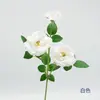 Flor Artificial Realista de Rosa com 3 Cabeças para Decoração de Janela, Flor de Seda para Arranjos de Casamento, Decoração de Casa para Sala de Estar