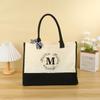 Bolso Nuevo Simple con Letras, de Aspecto Elegante, Bolso de Mano de Gran Capacidad, Bolso de Lino Personalizado con Letras, Personalizable con Impresión de Logo