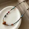 Collar vintage de Qingdao estilo chino nuevo con múltiples cuentas, lujo ligero, sensación de alta gama, encanto retro, cadena para la clavícula moderna y versátil para mujer