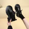 Zapatos de trabajo de suela gruesa estilo británico para mujer, nueva colección otoño 2026, estilo Mary Jane, zapatos simples JK negros versátiles, mocasines