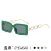 Nuevas gafas de sol cuadradas pequeñas transfronterizas simples cuadradas con cadena gafas celebridad de internet personalizadas combinables para calle para mujer