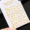 Adesivos de Unha Chama Borboleta Hot Selling Transfronteiriço Hot Stamping 3D Adesivo Autoadesivo Adesivos de Unha Doce Cool Girl Adesivos de Arte de Unha