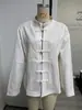 Comercio Exterior Transfronterizo 2026 Nueva Moda Retro Nuevo Estilo Chino Camisa de Lino de Manga Larga con Cuello Alto Botones de Nudo Chino Corte Holgado