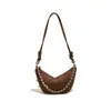 Comercio Exterior Otoño/Invierno Nuevo Retro Bolsa Croissant Mate de Gama Alta Simple Versátil Bolsa Dumpling para Viaje al Trabajo Bolso de Hombro Cruzado