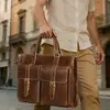 Maletín de Piel Crazy Horse para Hombre, Nuevo, de Negocios, Gama Alta, para Viajes de Negocios, Bolsa para Ordenador, Gran Capacidad, Bolso de Mano Retro