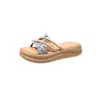 Chanclas Cruzadas con Perlas Estilo Coreano para Mujer 2026 Nuevo Estilo de Verano Sandalias Cómodas para Uso en Exteriores Sandalias de Playa Casuales