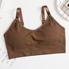 Top Esportivo Envolvente Canelado com Estampa de Urso para Corrida, À Prova de Choque, Sem Fio, Roupa de Dormir Respirável para Mulheres