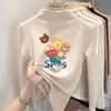 Blusa casual de manga comprida para meninas DeRong, nova coleção outono e inverno, design estiloso e versátil de gola alta para crianças mais velhas
