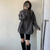 Suéter de color sólido para mujer estilo coreano holgado cuello redondo top otoño nuevo blanco diseño de cuello redondo suéter casual moda