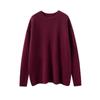 Suéter de Cachemira para Mujer 100% Cachemira Pura Otoño e Invierno Grueso Cuello Redondo Hombros Caídos Mangas Largas Jersey de Punto Suéter Básico