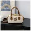 Bolso Satchel Boston Retro Moderno de Color Contrastante Almohada Bolso Pequeño para Mujer 2025 Nuevo Versátil Moderno Bolso Bandolera de Hombro