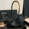Cross2026 Bolso Tote Tejido Nuevo de Otoño para Mujer de Gran Capacidad con un Solo Hombro Bolso Simple de Moda para el Trabajo Bolso de Mano