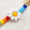 Pulseira de Miçangas Arco-Íris Flor Margarida Amazon Transfronteiriça para Mulheres, Pulseira Doce Estilo Coreano, Joia de Mão de Verão Atacado