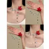 Colar de Flor Dopamina Primavera Nova Menina Brilhante 2025 Choker de Miçangas Azul Corrente Clavicular Acessórios