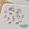 Rincones de Zirconia Plateados Ultra Brillantes de 5A para Uñas, Rincones de Uñas Cuadrados de Corazón Multifacéticos Franceses de Alta Calidad de Lujo Ligero