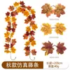 Decoración de Lugar Escénico de Otoño Planta Verde Artificial Hoja de Arce Amazon Halloween Navidad Colgante de Pared Ratán de Hoja de Arce Simulada