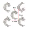 Nuevos Accesorios de Aleación con Estrellas y Lunas Incrustadas de Diamantes Colgantes DIY Pulsera Collar Bolsa Llavero Joyería W809