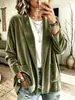 Transfronterizo Europeo y Americano 2026 Estación Independiente de Amazon Ropa de Mujer Nueva Más Vendida Cómoda Casual Otoño e Invierno Bolsillo Color Sólido Cárdigan