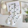 [Doudou Youmi] Meias Slouch Femininas de Algodão Puro Verão Finas Estilo Novo Borda Enrolada Malha Meia Panturrilha Respiráveis Absorventes de Suor