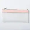 Bolsa de Lápices Transparente para Niñas Estilo K Celebridad de Internet Simple Secundaria Ins Gran Capacidad Estudiante de Preparatoria Apariencia Bolsa de Papelería Estuche de Papelería