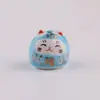 Gato de la Suerte Cerámico de Colores de 15 mm, Fortuna, Agujero Vertical, Cuentas Sueltas, DIY Hecho a Mano, Colgante para Coche, Accesorios Decorativos
